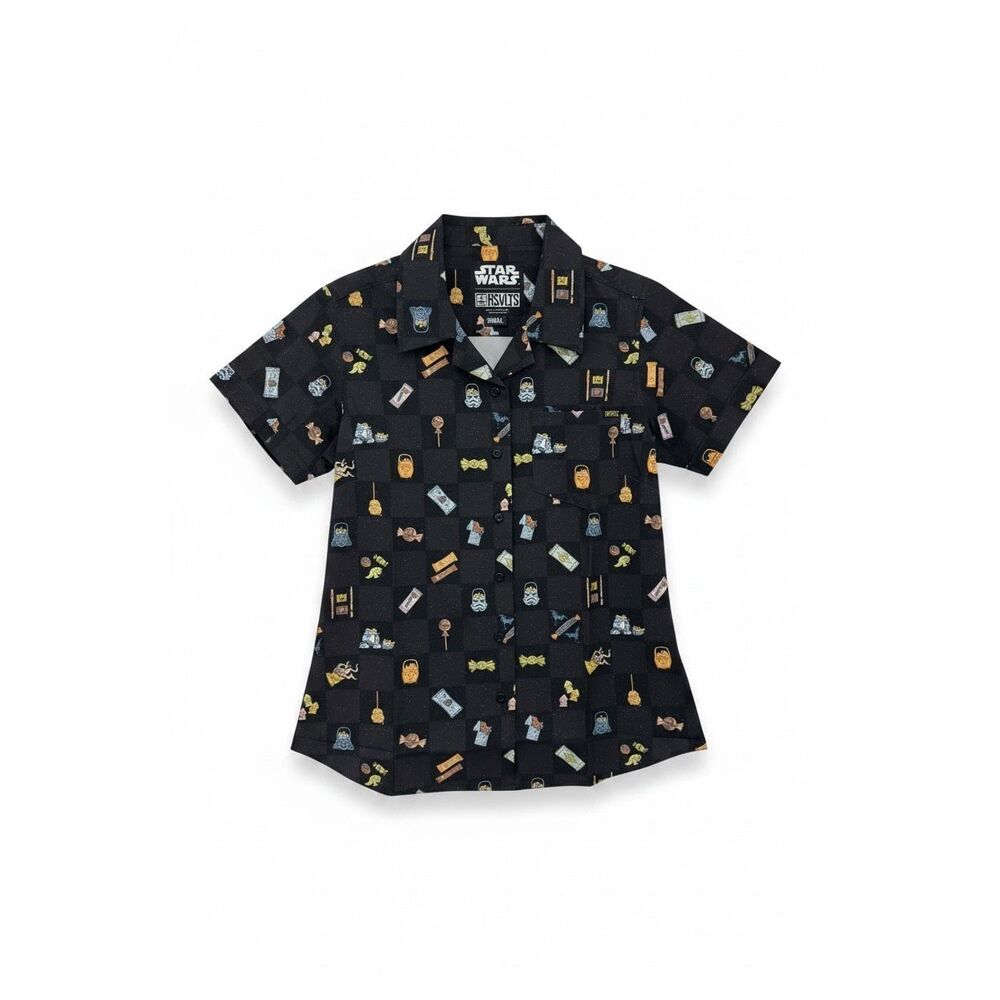 RSVLTS Exclusive Star Wars It’s A Treat Button Down Polo Shirt Sz Small